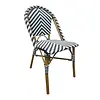 Bolero Parijse stijl rotan bijzetstoel |Zwart | 2 stuks | 89(h) x 56,4(b)cm
