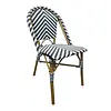 Bolero Rattan-Beistellstuhl im Pariser Stil | Schwarz | 2 Stück | 89 (H) x 56,4 (B) cm