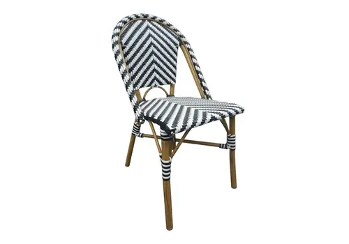  Bolero Parisian style rattan side chair |Black | 2 pieces | 89(h) x 56.4(w)cm 