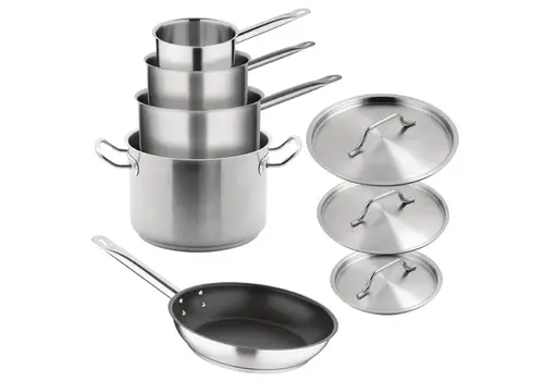  Olympia Batterie de cuisine à induction en acier inoxydable 5 pièces Cook Like A Pro 