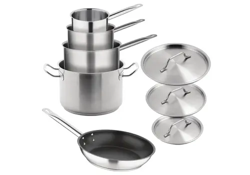  Vogue Cook Like A Pro 5-piece stainless steel induction cookware set 