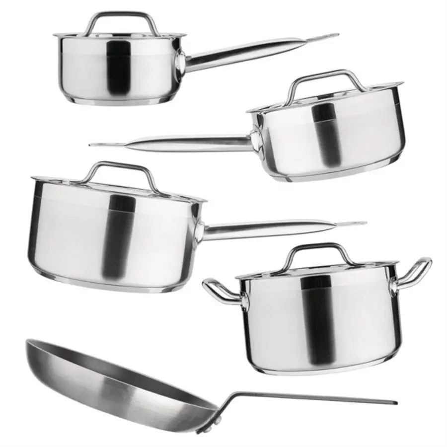 Nisbets | Essentiels Cuisinez comme un pro | Ensemble de 5 poêles