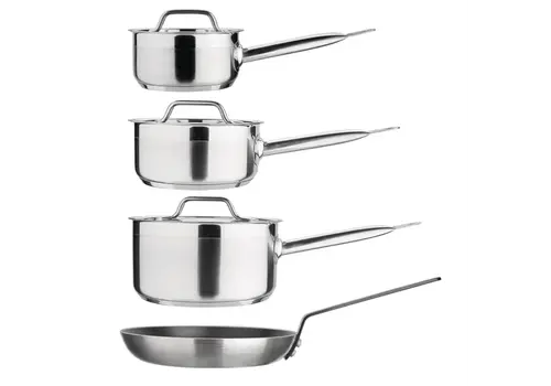 HorecaTraders Nisbets | Ensemble de casseroles et poêles à frire 4 pièces Essentials Cook Like A Pro 