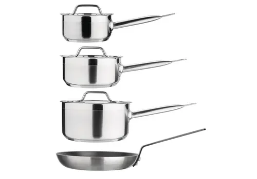  Nisbets Nisbets | essentials Cook Like A Pro 4-piece saucepan and frying pan set 