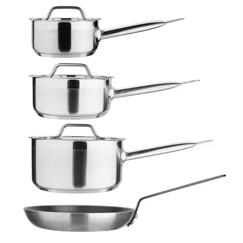  Nisbets Nisbets | essentials Cook Like A Pro 4-piece saucepan and frying pan set 