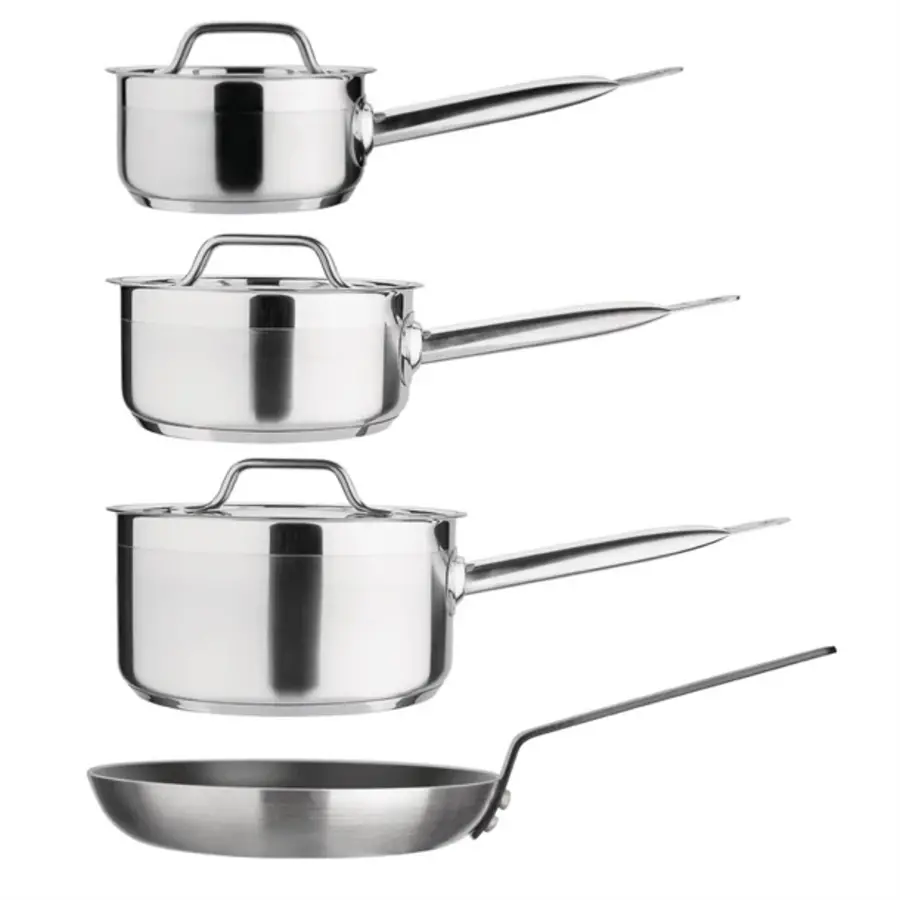 Nisbets | Ensemble de casseroles et poêles à frire 4 pièces Essentials Cook Like A Pro