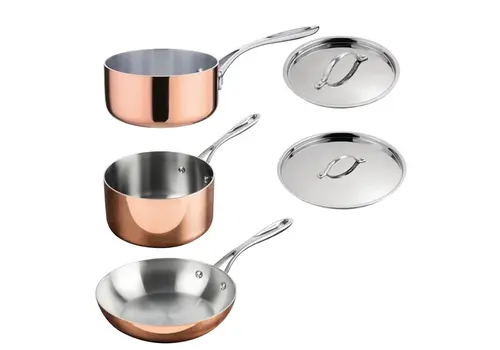  Vogue cook like a pro 3-piece triple-walled copper pan set 