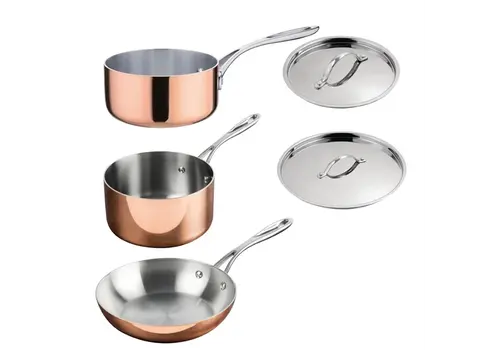  Vogue Vogue cook like a pro 3-piece triple-walled copper pan set 