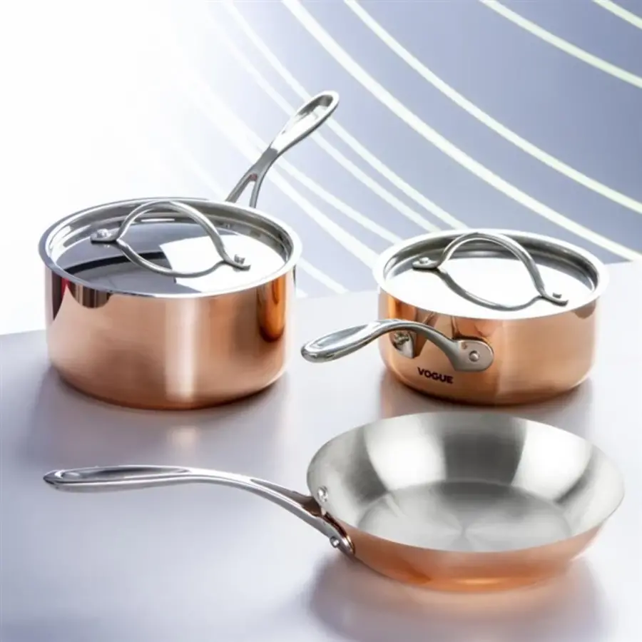 cook like a pro 3 piece triple wall copper pan set