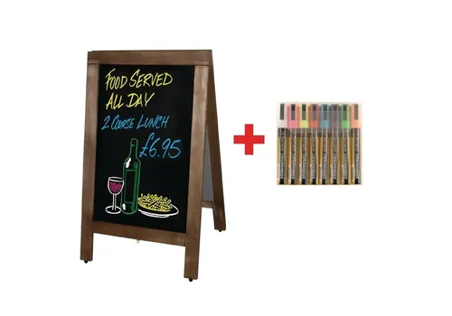  Olympia grand panneau de trottoir | Ensemble gratuit de stylos Securit | 120(h) x 70(l) x 120(p)cm 