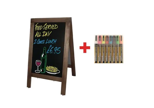  Olympia petit panneau de trottoir | Ensemble gratuit de stylos Securit | 85(h) x 50(l) x 85(p)cm 