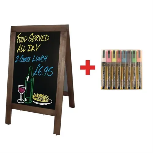  Olympia petit panneau de trottoir | Ensemble gratuit de stylos Securit | 85(h) x 50(l) x 85(p)cm 