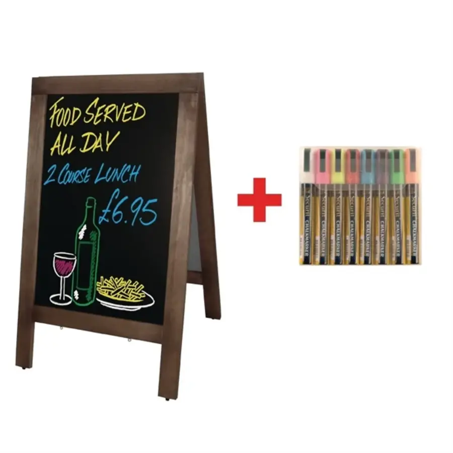 small sidewalk sign | Free set of Securit pens | 85(h) x 50(w) x 85(d)cm