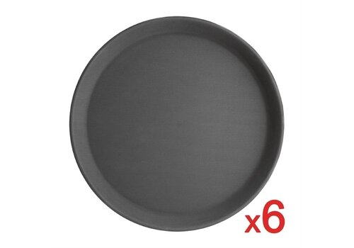  Olympia polypropylène cristallon | plateaux ronds antidérapants | (6 pièces) 