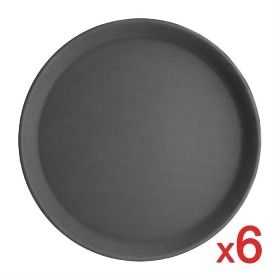 Kristallon polypropylene | round non-slip trays | (6 pieces)