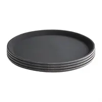 polypropylène cristallon | plateaux ronds antidérapants | (6 pièces)