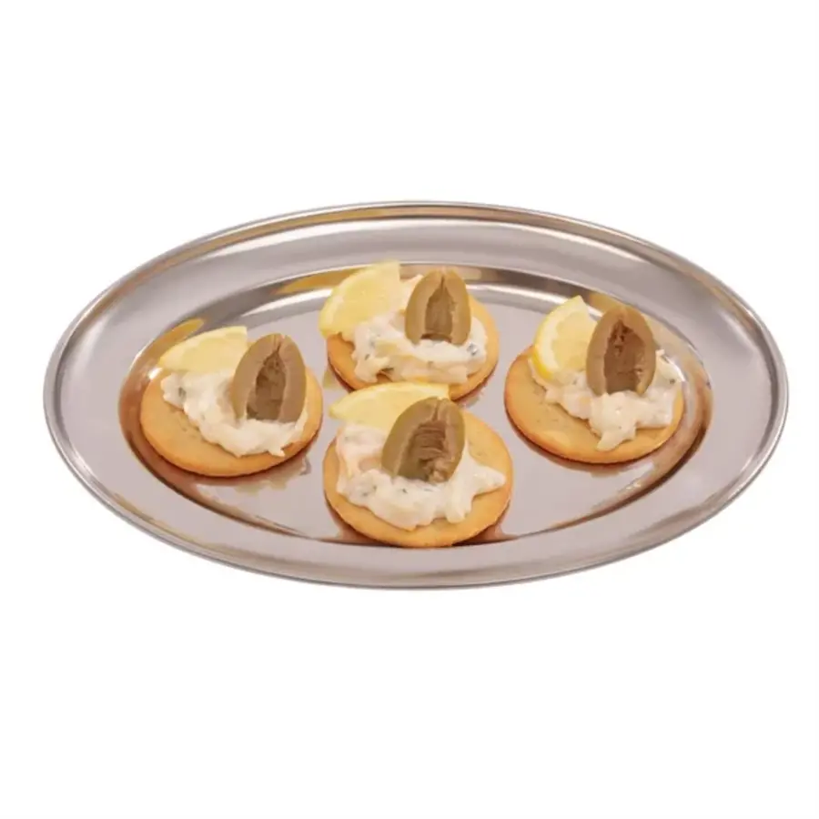 plateau | acier inoxydable | Ovale | 220 mm