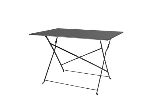  Bolero Table pliante de style trottoir | Noir | 110 (L) 71,5 (h) x 69,5 (l) cm 