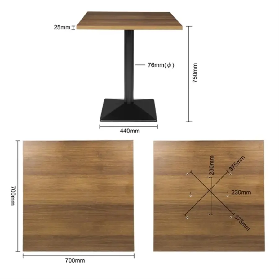 Complete Square Table | PVC | 12(h) x 75(w)cm |