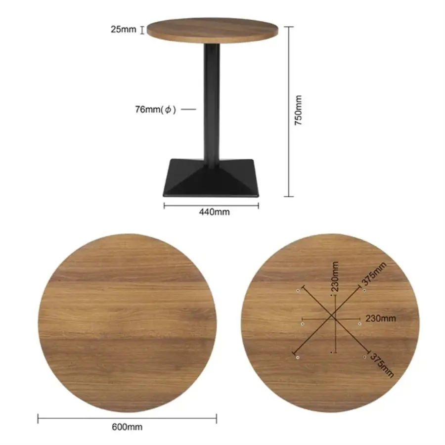 Table ronde complète | PVC | 12(h) x 65(l)cm | 60(Ø)cm