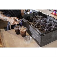 Bac à déchets GoBox à chargement par le haut, 4 po de profondeur, noir | Polypropylène | 21,5 (h) x 40 (l) x 60 (p) cm