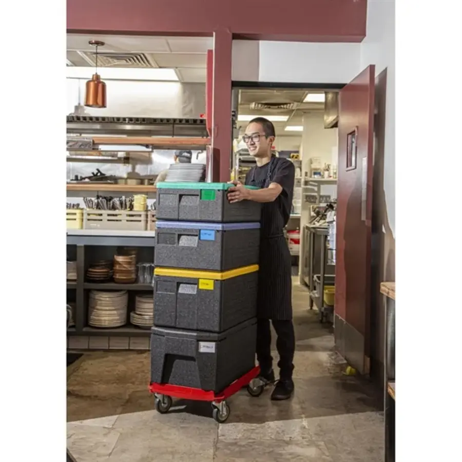 Bac à déchets GoBox à chargement par le haut, 4 po de profondeur, noir | Polypropylène | 21,5 (h) x 40 (l) x 60 (p) cm