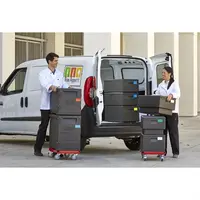 Bac à déchets GoBox à chargement par le haut, 4 po de profondeur, noir | Polypropylène | 21,5 (h) x 40 (l) x 60 (p) cm
