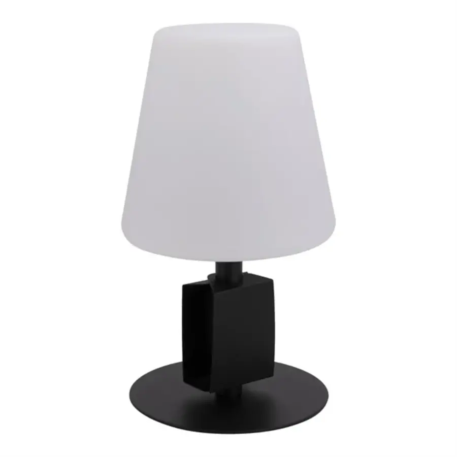 Schwarze Tischlampe Michelle | inkl. 3 aufklebbaren Tafel-Etiketten