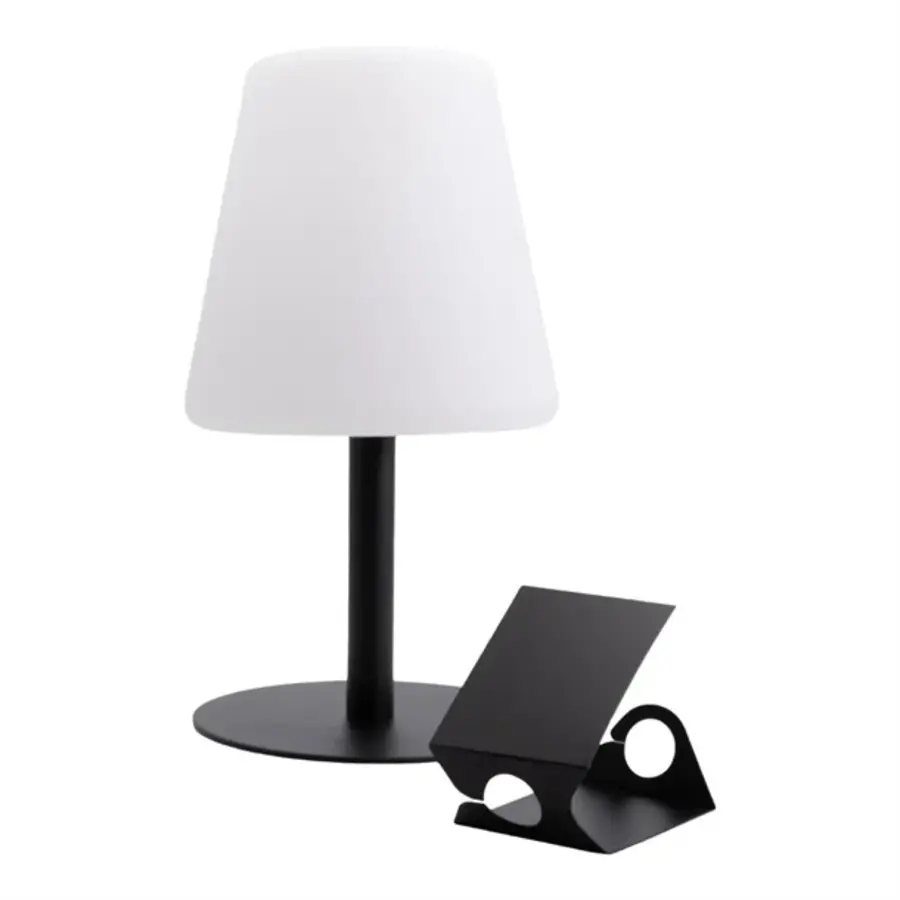 Schwarze Tischlampe Michelle | inkl. 3 aufklebbaren Tafel-Etiketten