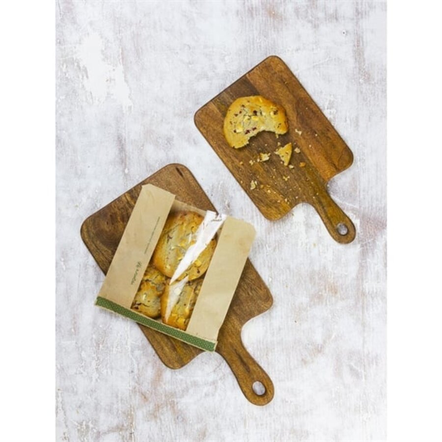 Sac à sandwich/biscuits Kraft moyen avec fenêtre en PLA