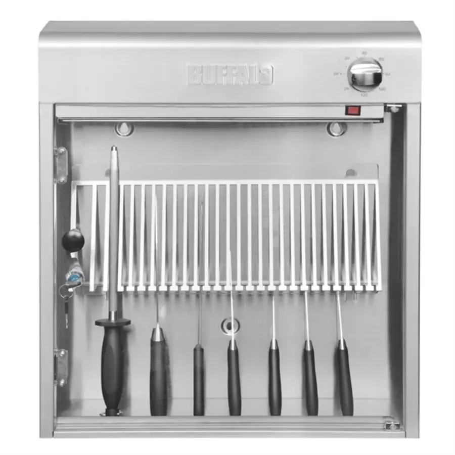 Stérilisateur de couteaux UV Capacité 14 lames | Acier inoxydable 430 | 230V | 60(h) x 51(l) x 15(p)cm