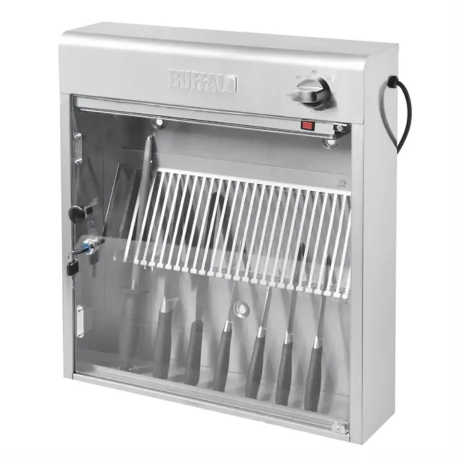 UV-Messersterilisator, Kapazität 14 Klingen | Edelstahl 430 | 230V | 60 (H) x 51 (B) x 15 (T) cm