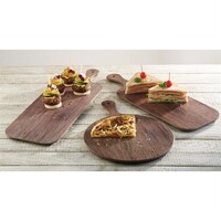 Serving board with round handle | oak effect | 300mm