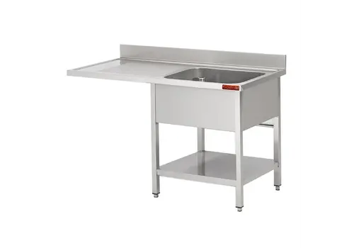  Gastro-M Gastro-M | Spoeltafel met onderstel en onderblad | 1200x 700x850 mm | Met uitsparing voor VW 