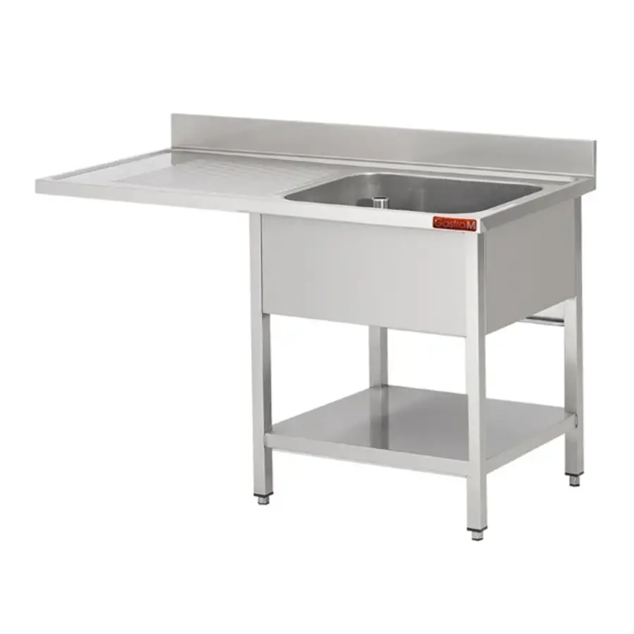 Gastro-M | Spüle mit Unterbau und Unterlage | 1200 x 700 x 850 mm | Mit Aussparung für VW