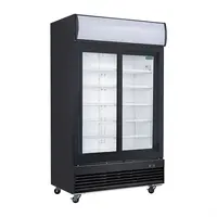 Polar | G-Series Upright Sliding Door Display Cooling with Light Box | 950Ltr | Black