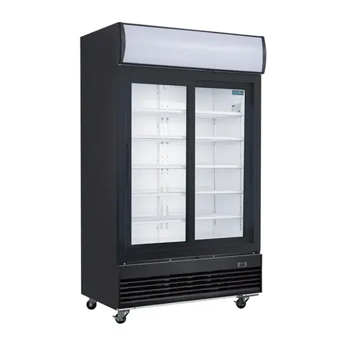  Polar Polar | G-Series Upright Sliding Door Display Cooling with Light Box | 950Ltr | Black 