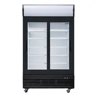 Polar | G-Series Rechtopstaande Schuifdeur Displaykoeling met Lichtbak | 950Ltr | Zwart