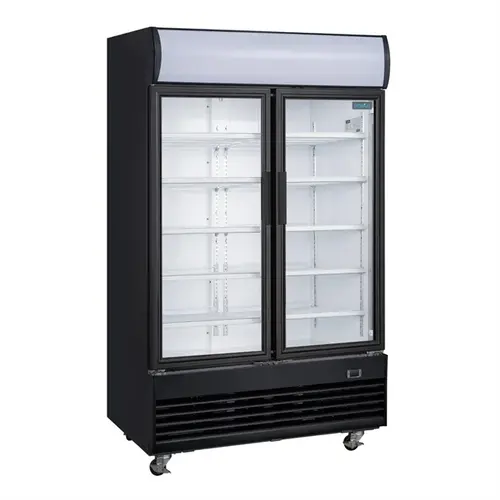  Polar Polar | G-Series Upright Hinged Door Display Cooling with Light Box | 950Ltr | Black 