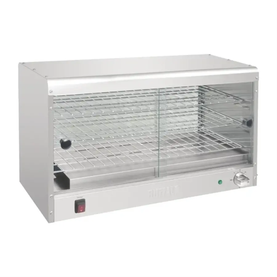Vitrine chauffante économique 60 produits | Acier inoxydable 430 | 43,3 (h) x 74,4 (l) x 36,3 (p) cm