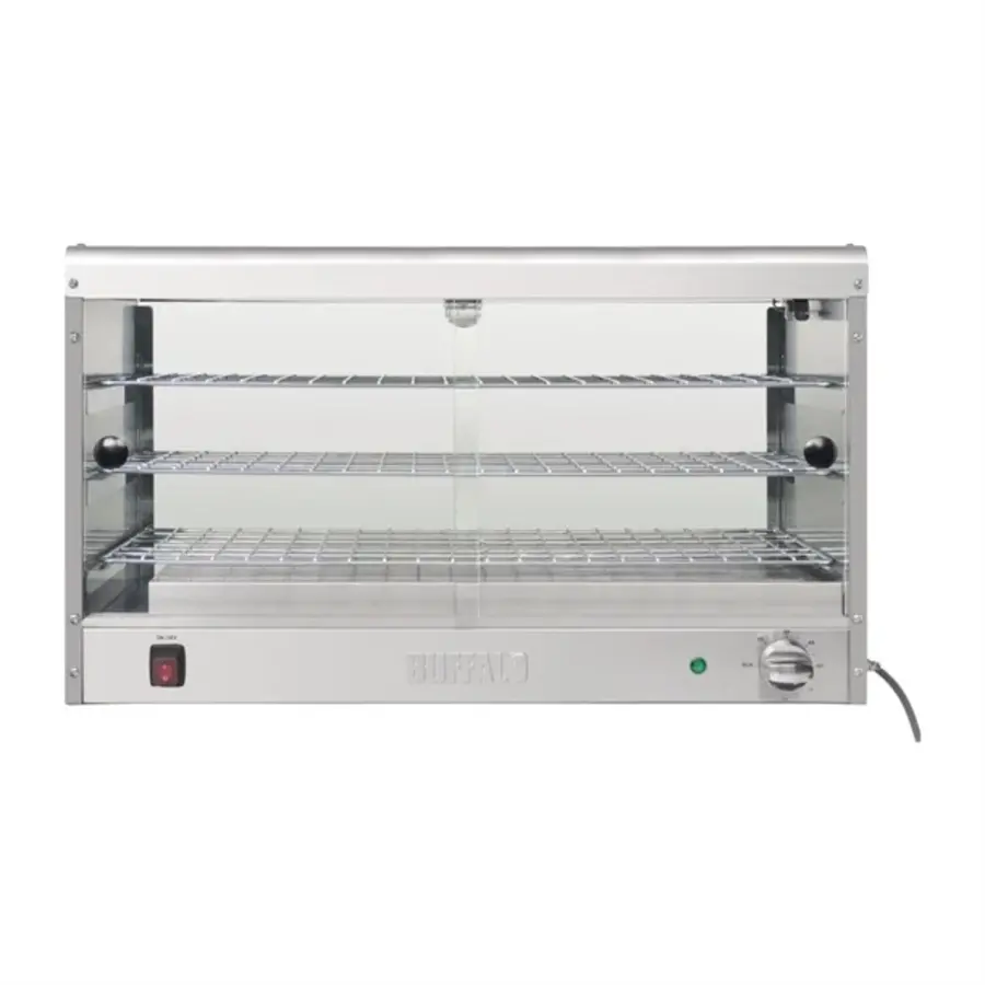 Vitrine chauffante économique 60 produits | Acier inoxydable 430 | 43,3 (h) x 74,4 (l) x 36,3 (p) cm