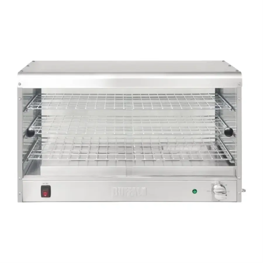 Vitrine chauffante économique 60 produits | Acier inoxydable 430 | 43,3 (h) x 74,4 (l) x 36,3 (p) cm