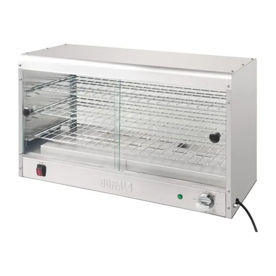 Vitrine chauffante économique 60 produits | Acier inoxydable 430 | 43,3 (h) x 74,4 (l) x 36,3 (p) cm