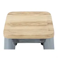 bistrot | tabourets hauts avec coussin d'assise en bois | acier galvanisé | (4 pièces)