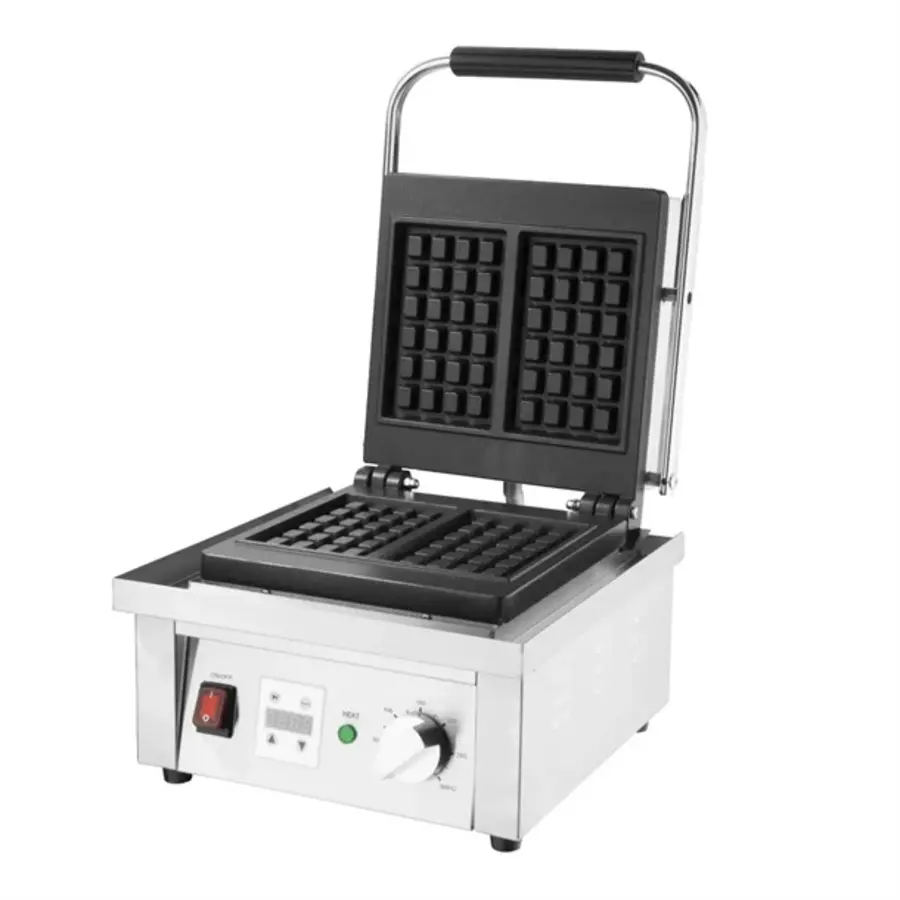 Gewerbliches Waffeleisen | Edelstahl | 24,5 (H) x 32,5 (B) x 40 (T) cm