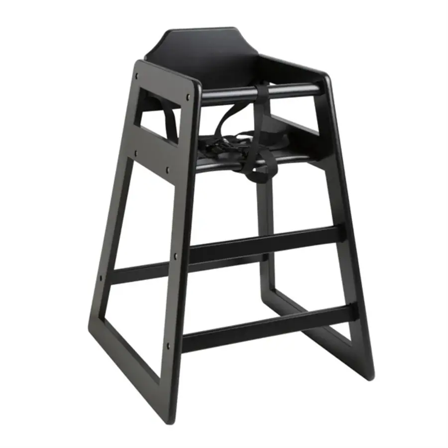 Chaise haute en bois | Noir | Bois | 75(h) x 51(l) x 51(p)cm