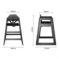 Wooden high chair | Black | Wood | 75(h) x 51(w) x 51(d)cm