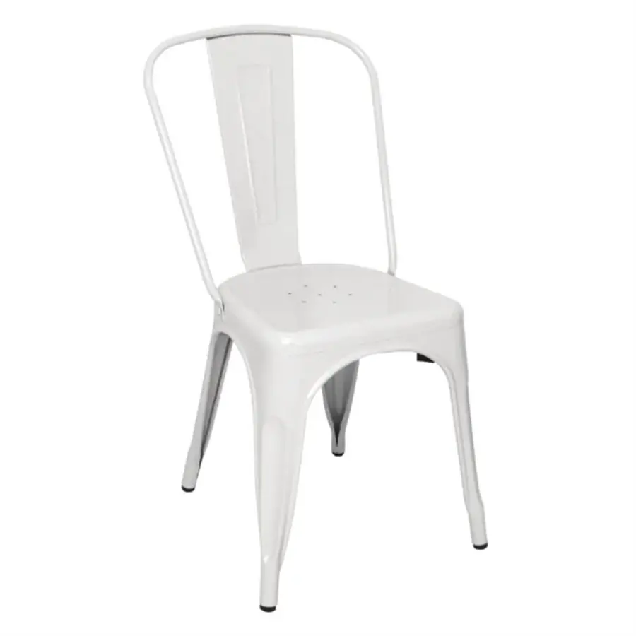 bistrot | chaise d'appoint en acier | blanc | (4 pièces)