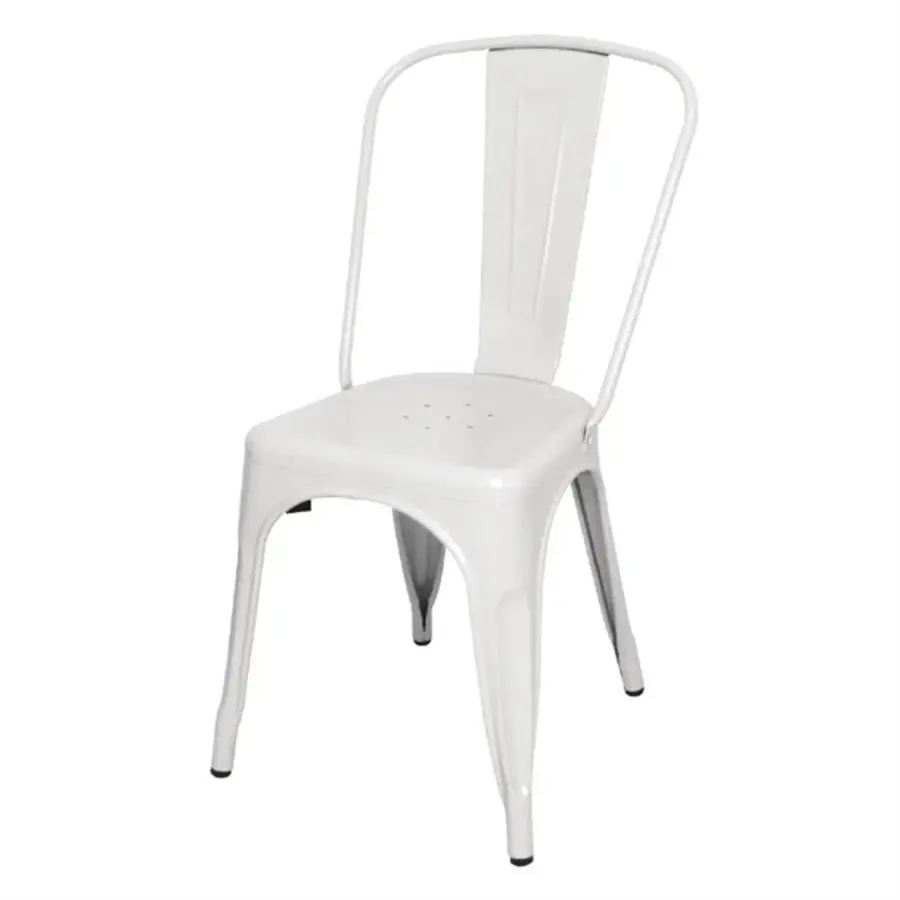 bistrot | chaise d'appoint en acier | blanc | (4 pièces)