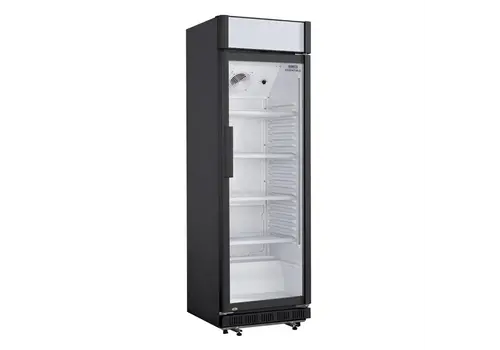  HorecaTraders Aufrechte Kühllichtbox | Lackierter Stahl und Glas | 346L| 193,5 (H) x 62 (B) x 63,5 (T) cm 
